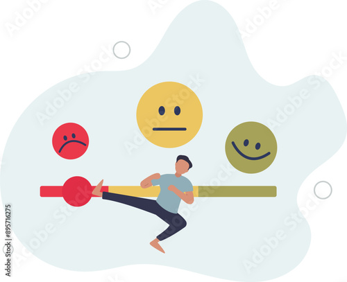Dissatisfaction, dislike or negative feedback, angry customer or dissatisfied employee, angry review, disappointment rating or complaint concept.flat design.illustration with people.