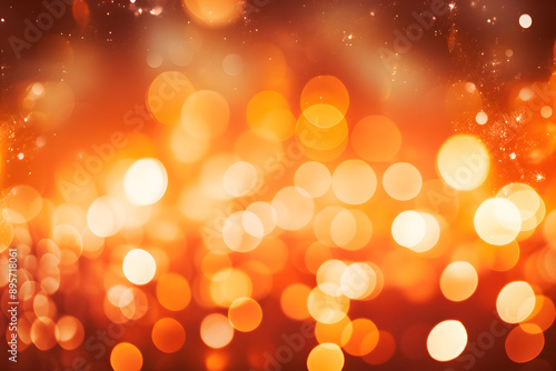 Bright Orange Bokeh background illustration