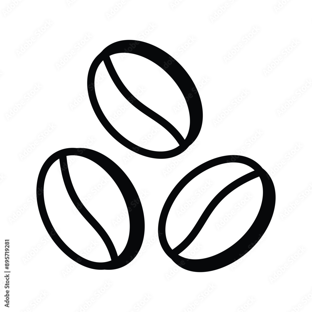 Visually perfect icon of coffee beans in trendy modern style Visually perfect icon of coffee beans in trendy modern style