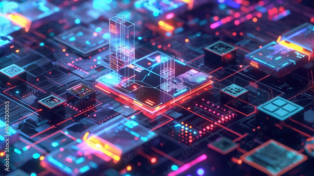 Futuristic Digital Circuit Board Architecture Futuristic Digital Circuit Board Architecture