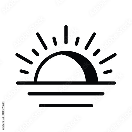 A sunrise icon depicting the sun rising over the horizon, symbolizing a new day and fresh beginnings.