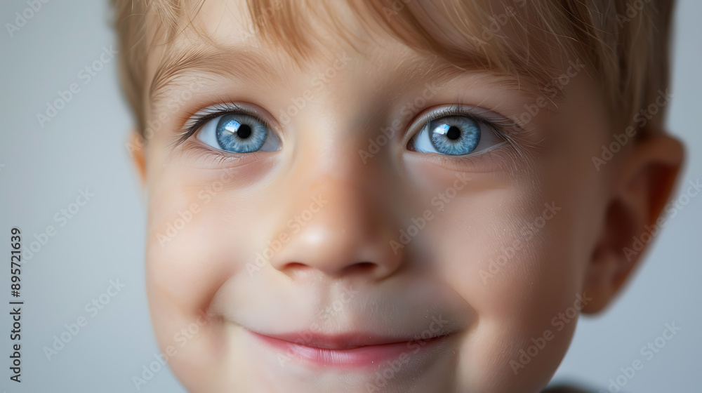 Detailed Portrait of a Caucasian Child with Bright Eyes and Soft Smile Studio Lighting Detailed Portrait of a Caucasian Child with Bright Eyes and Soft Smile Studio Lighting