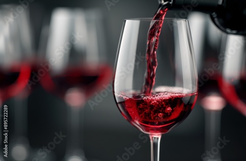 Red Wine Pouring Into Glass