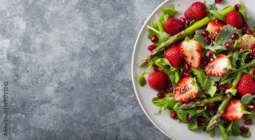 Asparagus, Strawberry, and Pomegranate Salad
