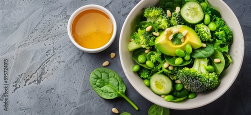 Green Salad With Avocado And Edamame