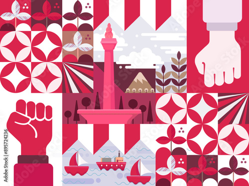 Indonesian Independence Day geometric design
