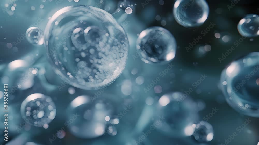 Blue Bubbles Dance in Liquid Symphony Blue Bubbles Dance in Liquid Symphony