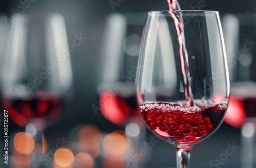 Red Wine Pouring Into Glass