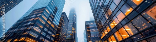 Cityscape With Tall Buildings at Dusk