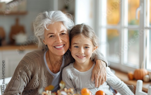 Grandmother and Granddaughter Smiling Together