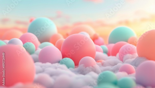 Cotton Candy Clouds in a Dreamy Landscape