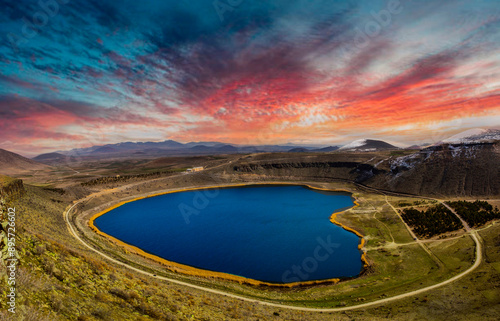 View of Narligöl Crater Lake, shaped like a heart, Cappadocia, Türkiye photo