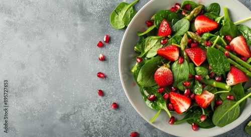 Spinach Salad With Strawberries and Asparagus
