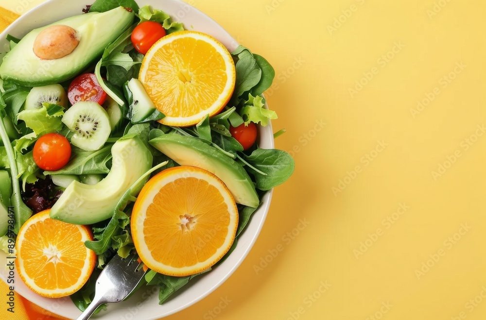 Fresh Salad With Avocado, Orange, and Cucumber Fresh Salad With Avocado, Orange, and Cucumber