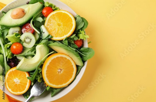 Fresh Salad With Avocado, Orange, and Cucumber