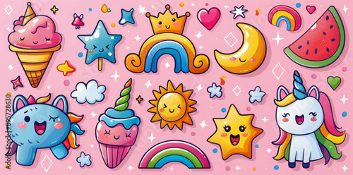Kawaii Unicorn Stickers