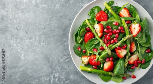 Spinach Salad With Strawberries and Asparagus