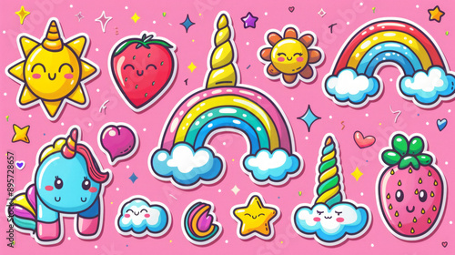 Kawaii Unicorn Stickers