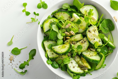 Avocado, Cucumber, and Spinach Salad