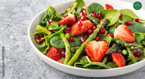 Spinach Salad With Strawberries and Asparagus
