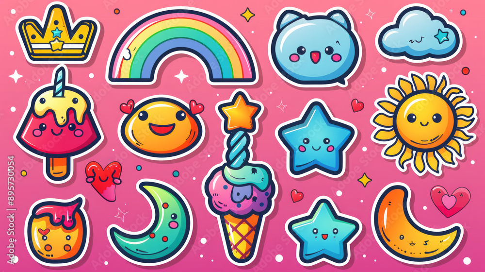 Kawaii Unicorn Stickers Kawaii Unicorn Stickers
