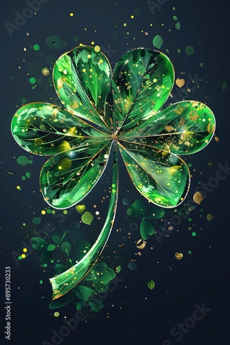 A Four-leaf shiny shamrock photo