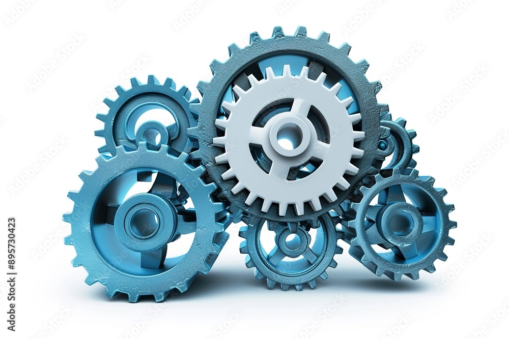 A Cloud computing from gears on white isolated backer A Cloud computing from gears on white isolated backer