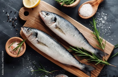 Fresh Fish on Cutting Board