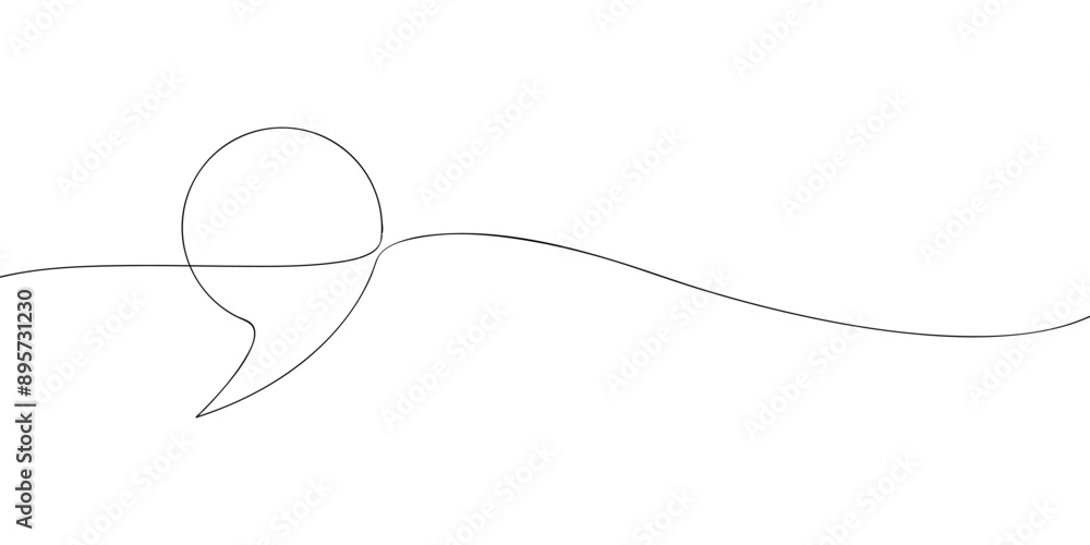 A single line drawing of a comma symbol. Continuous line comma icon. One line icon. Vector illustration. A single line drawing of a comma symbol. Continuous line comma icon. One line icon. Vector illustration.
