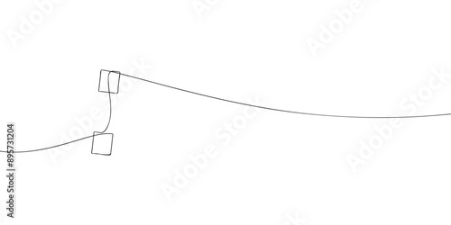 A single line drawing of a colon. Continuous line colon symbol icon. One line icon. Vector illustration.