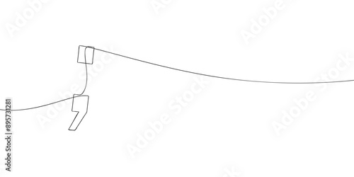 A single line drawing of a semicolon. Continuous line semicolon symbol icon. One line icon. Vector illustration.
