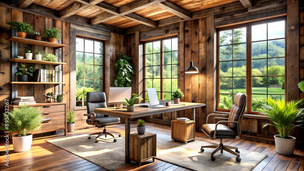 Rustic Office Design: Embracing Natural Materials for a Warm and Welcoming Workspace Rustic Office Design: Embracing Natural Materials for a Warm and Welcoming Workspace