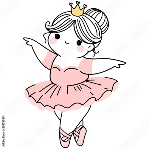 Cute Chubby Ballerina Princess Illustrations Collection of adorable chubby ballerina princess