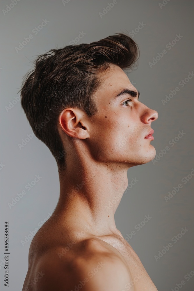 A Profile side view half-faced portrait A Profile side view half-faced portrait