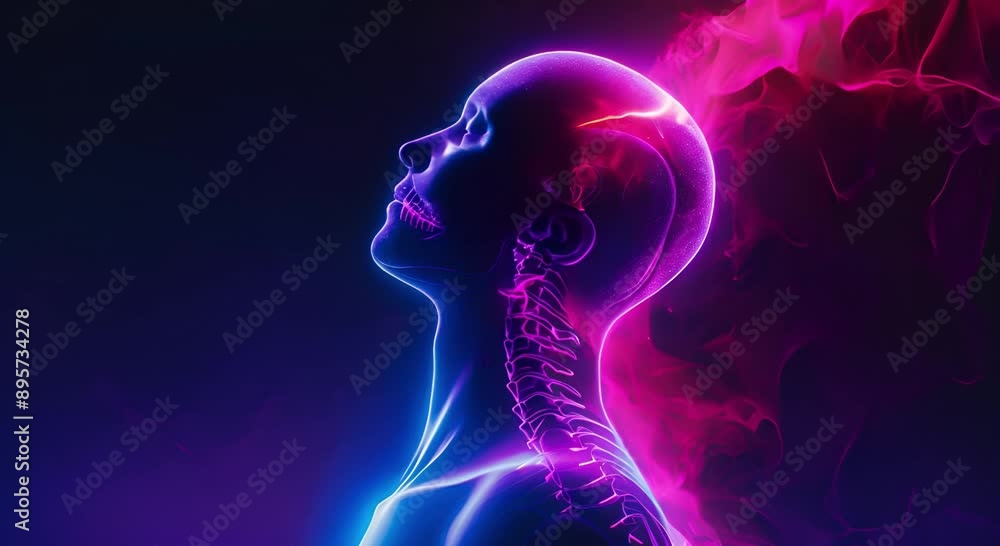 x ray image of human body in the neon light x ray image of human body in the neon light