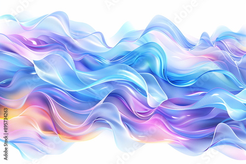 Vibrant Fabric Waves in white background