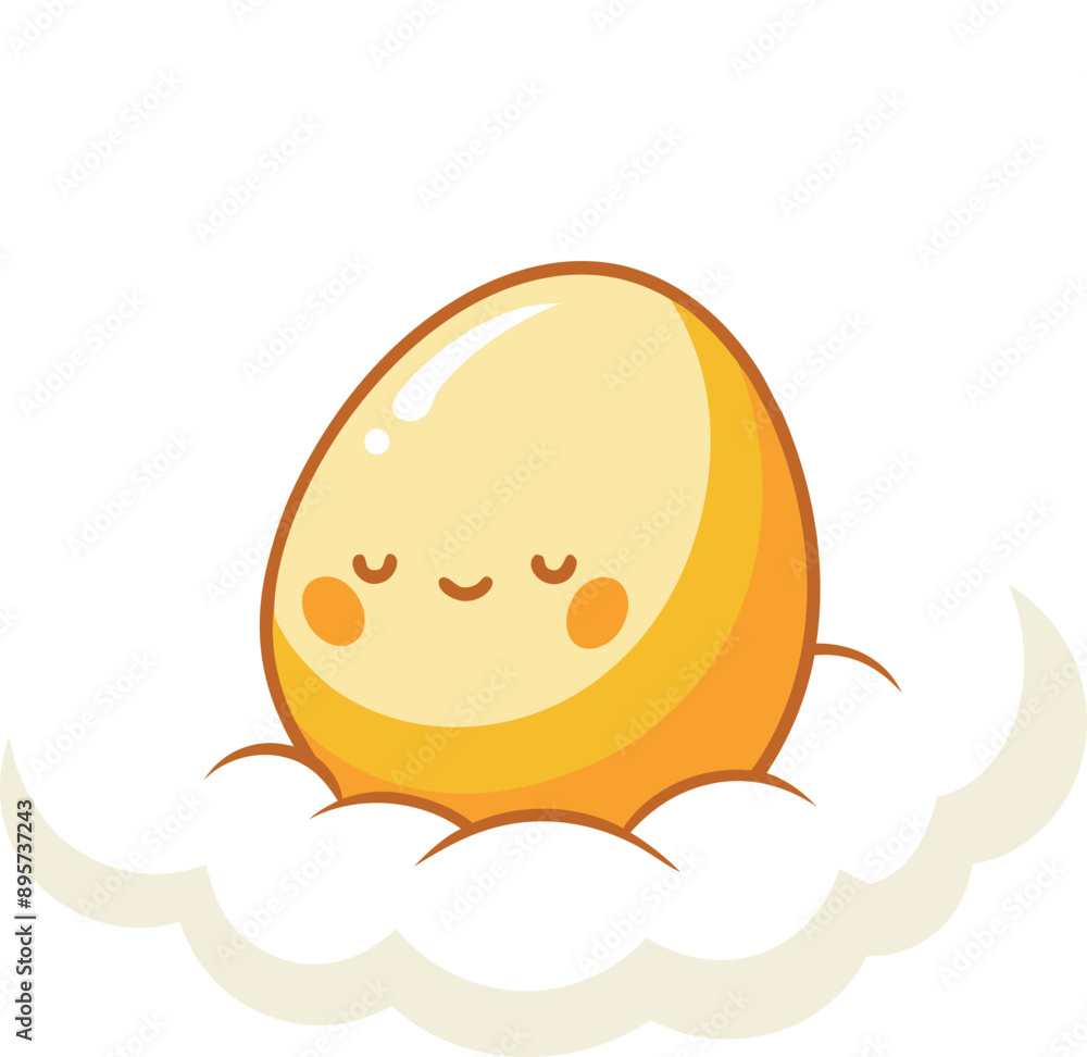 Cozy egg slumbers peacefully among fluffy clouds. Cozy egg slumbers peacefully among fluffy clouds.