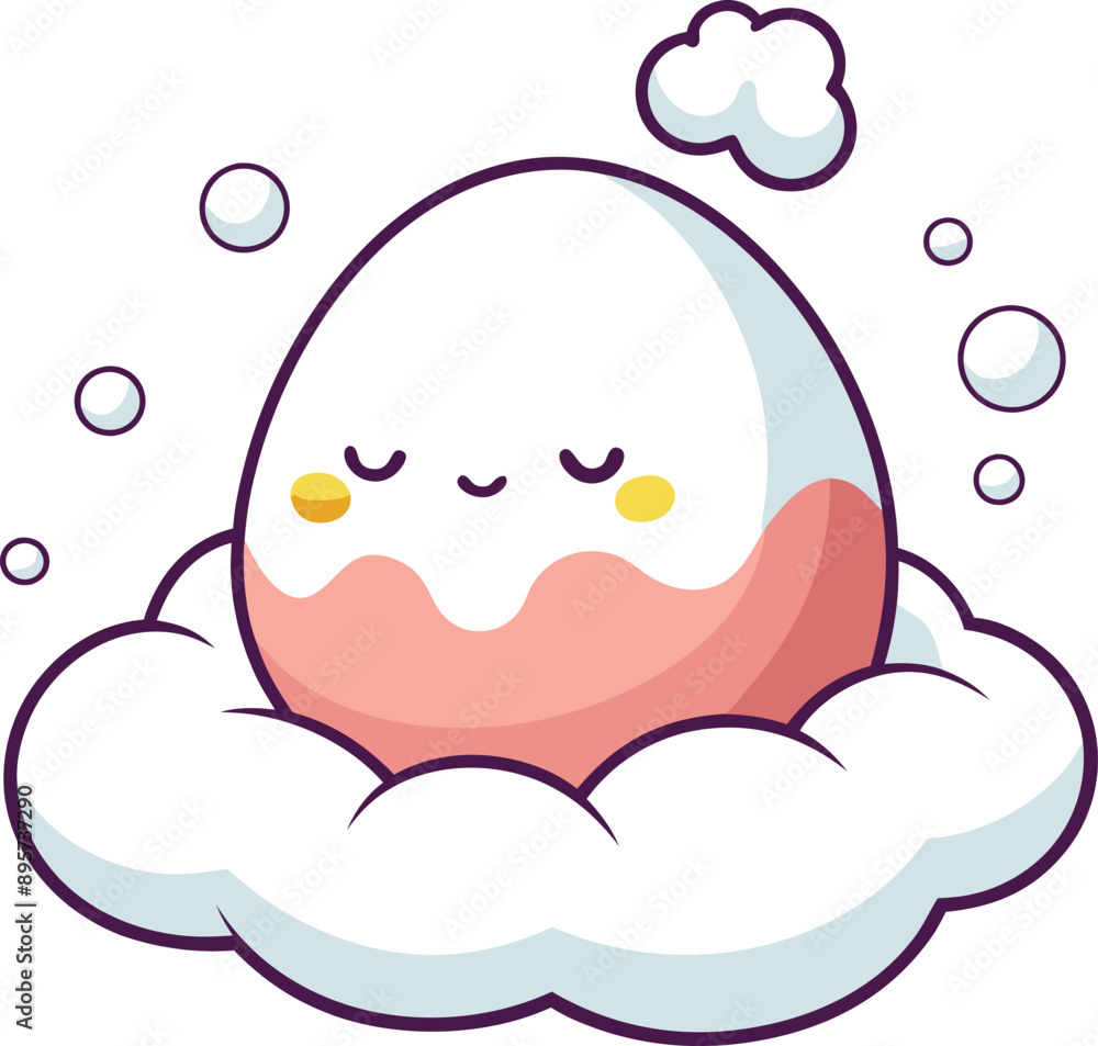 Cozy egg slumbers peacefully among fluffy clouds. Cozy egg slumbers peacefully among fluffy clouds.