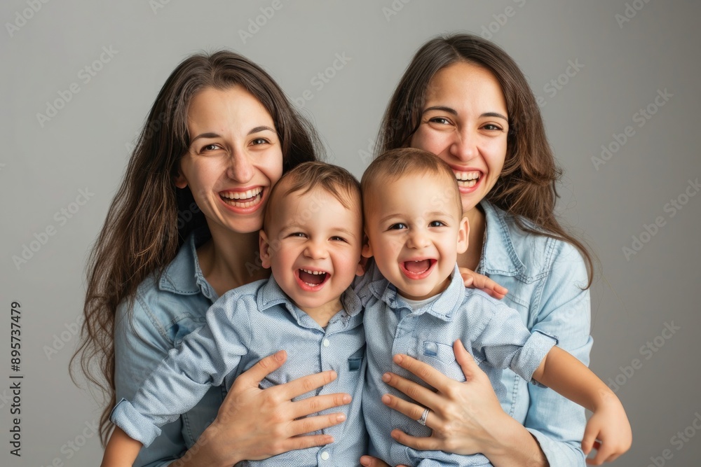 Happy Family with Twin Toddlers Happy Family with Twin Toddlers