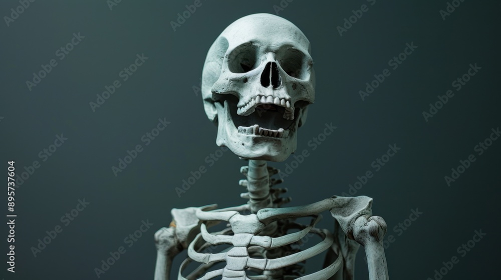 Skeleton Portrait: Surprised Man Isolated on White Background Skeleton Portrait: Surprised Man Isolated on White Background