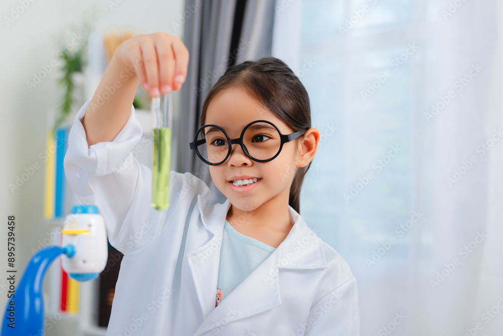 young Asia girl Scientist Conducting Experiment With Microscope In Laboratory young Asia girl Scientist Conducting Experiment With Microscope In Laboratory