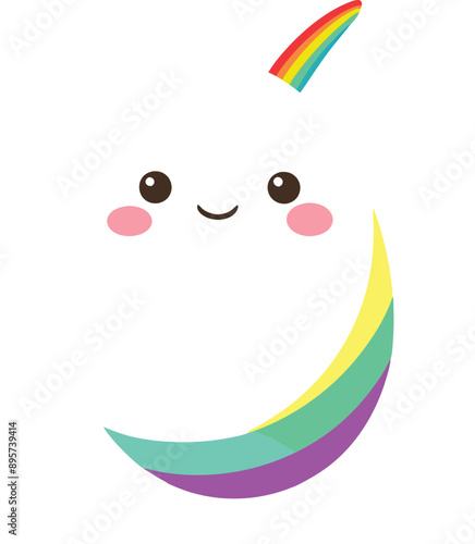 Magical unicorn egg dances with vibrant rainbow colors. 