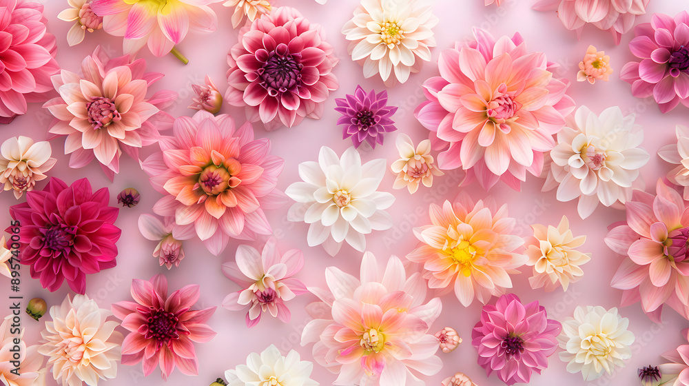 Dahlia flower pattern background illustration Dahlia flower pattern background illustration