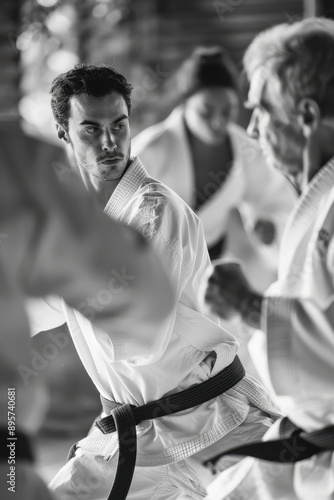 Brazilian Jiu-Jitsu practitioners in action.