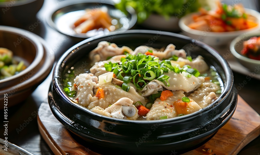 Korean chicken soup, samgyetang, Generative AI Korean chicken soup, samgyetang, Generative AI