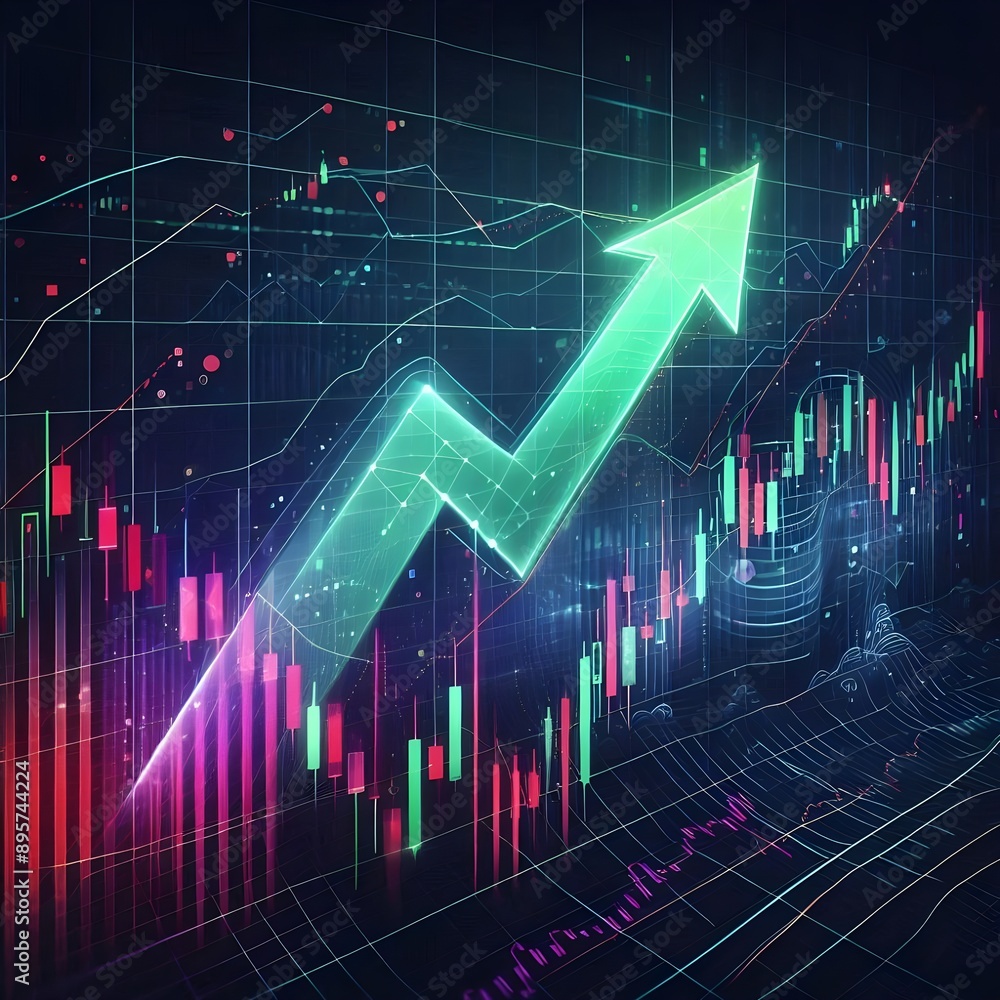 Rising stock market chart Rising stock market chart