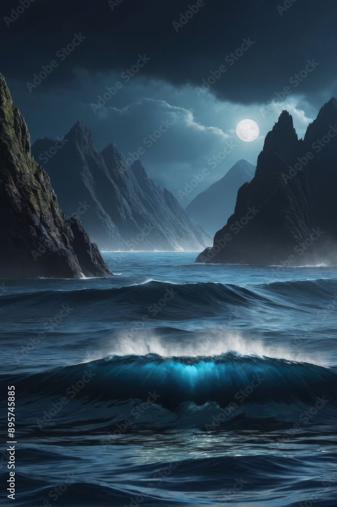 Naklejka premium Ocean waves.