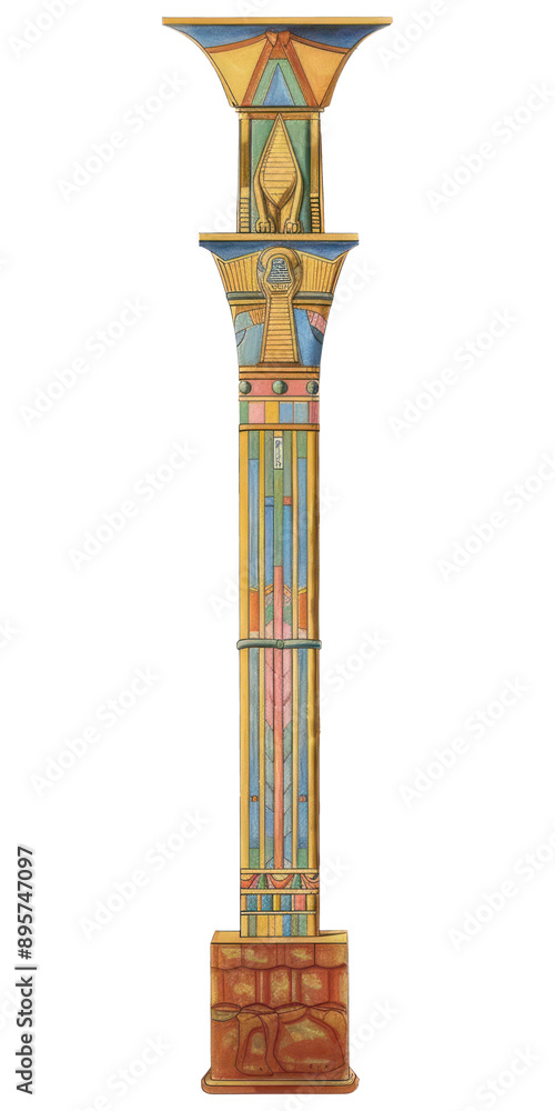 Naklejka premium PNG Ancient Egyptian architectural column illustration