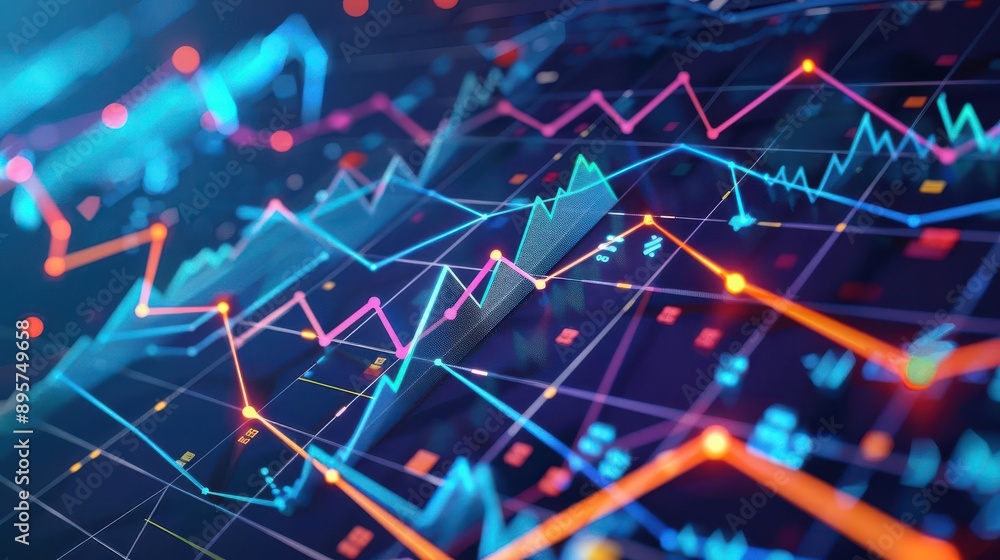 Economy chart representing recovery through innovative strategies and resilience, designed with dynamic visuals Economy chart representing recovery through innovative strategies and resilience, designed with dynamic visuals