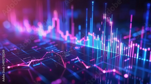 Wallpaper Mural Economy graph displaying financial peaks and troughs, focusing on market volatility in a stylish and updated format Torontodigital.ca